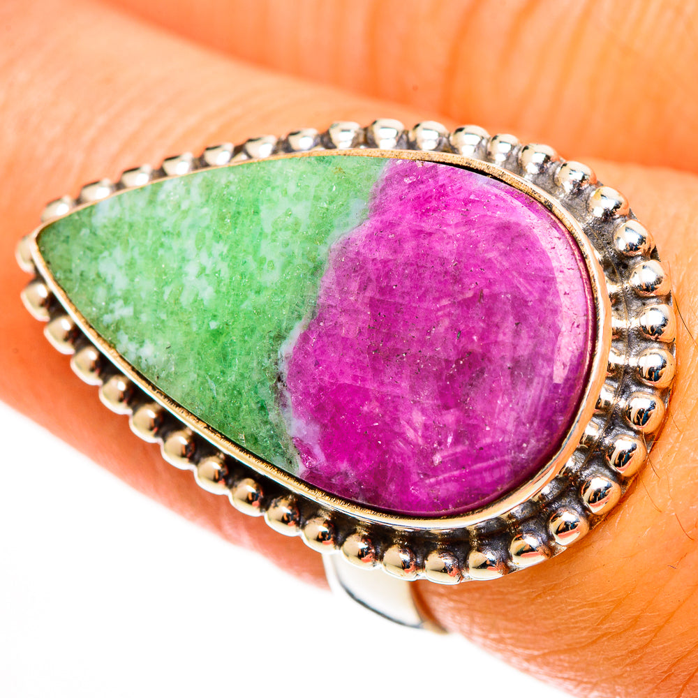 Ruby Zoisite Rings handcrafted by Anasilvercos - RING113187