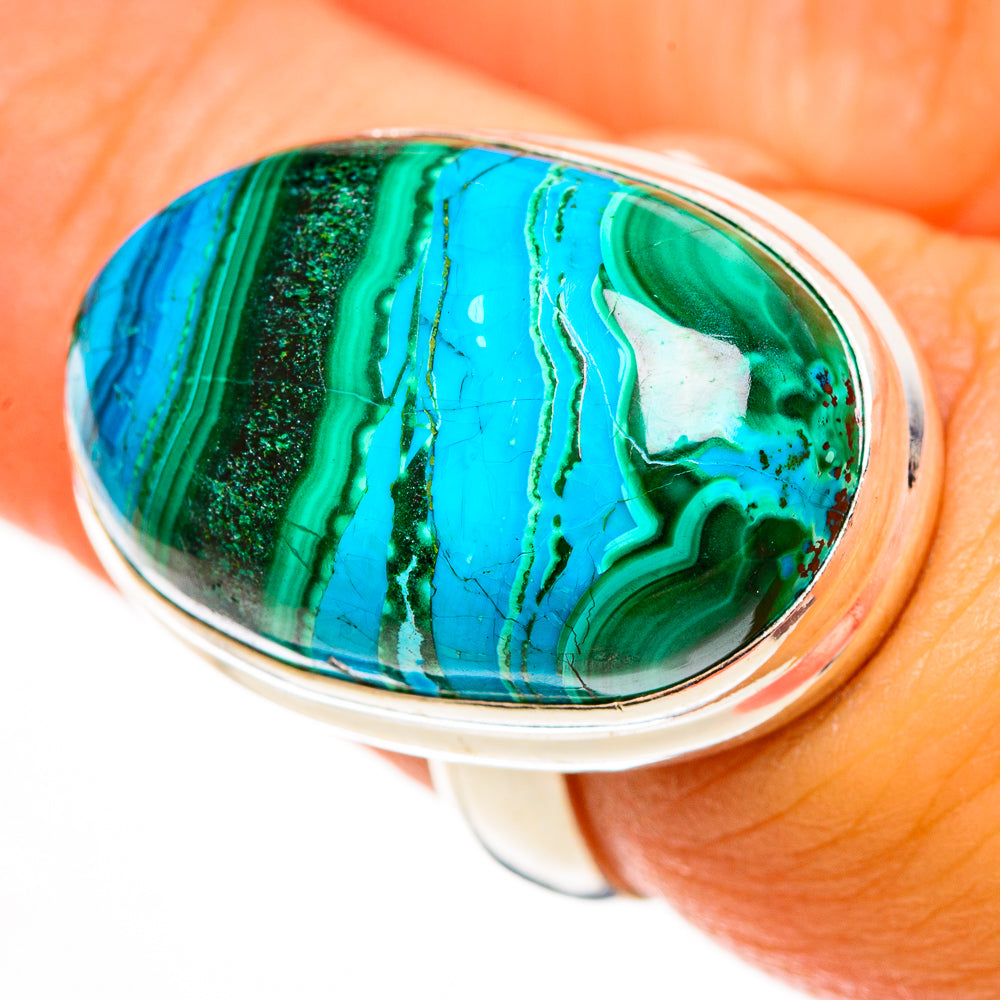 Malachite In Chrysocolla Rings handcrafted by Anasilvercos - RING113188