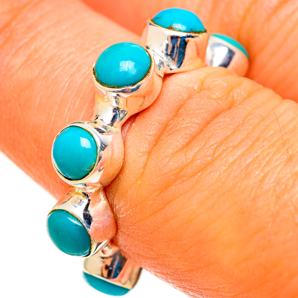 Sleeping Beauty Turquoise Rings handcrafted by Anasilvercos - RING113191