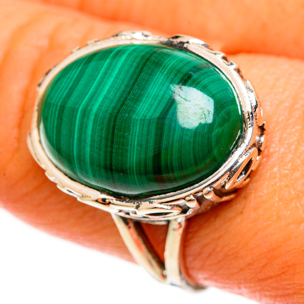 Malachite In Chrysocolla Rings handcrafted by Anasilvercos - RING113195