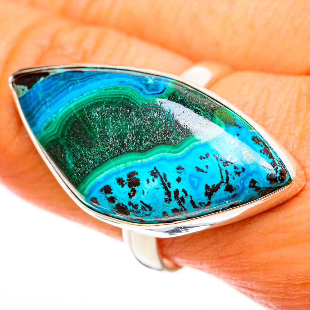 Malachite In Chrysocolla Rings handcrafted by Anasilvercos - RING113207