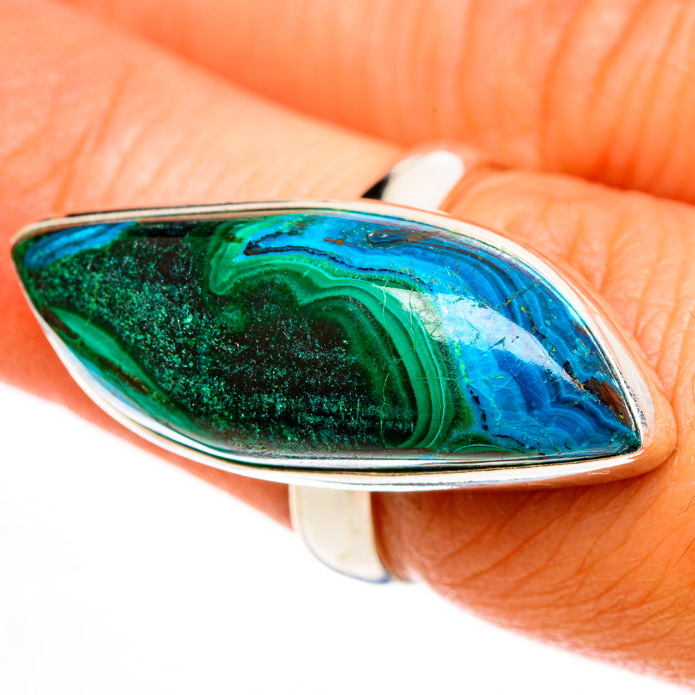 Malachite In Chrysocolla Rings handcrafted by Anasilvercos - RING113211