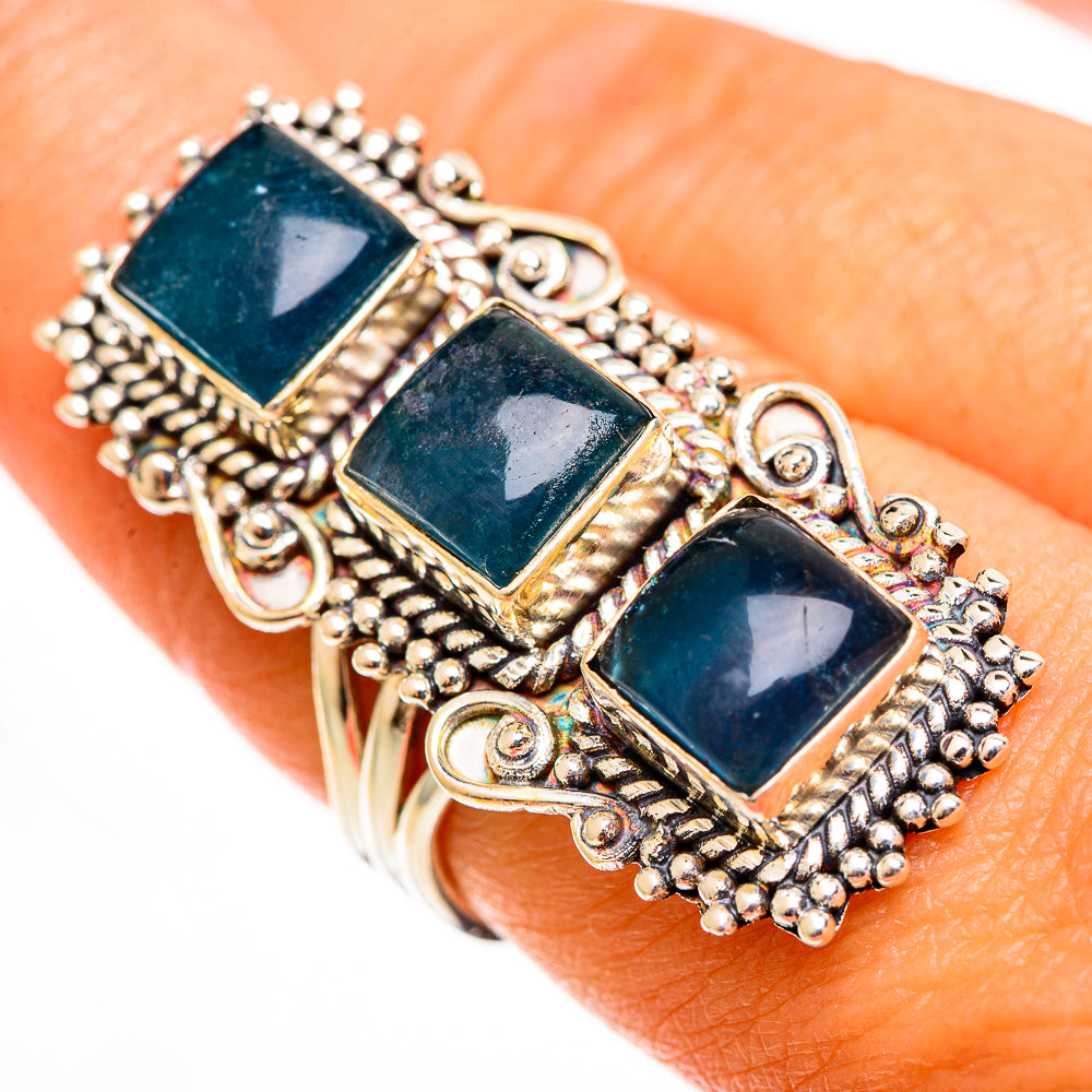 Blue Fluorite Rings handcrafted by Anasilvercos - RING113215