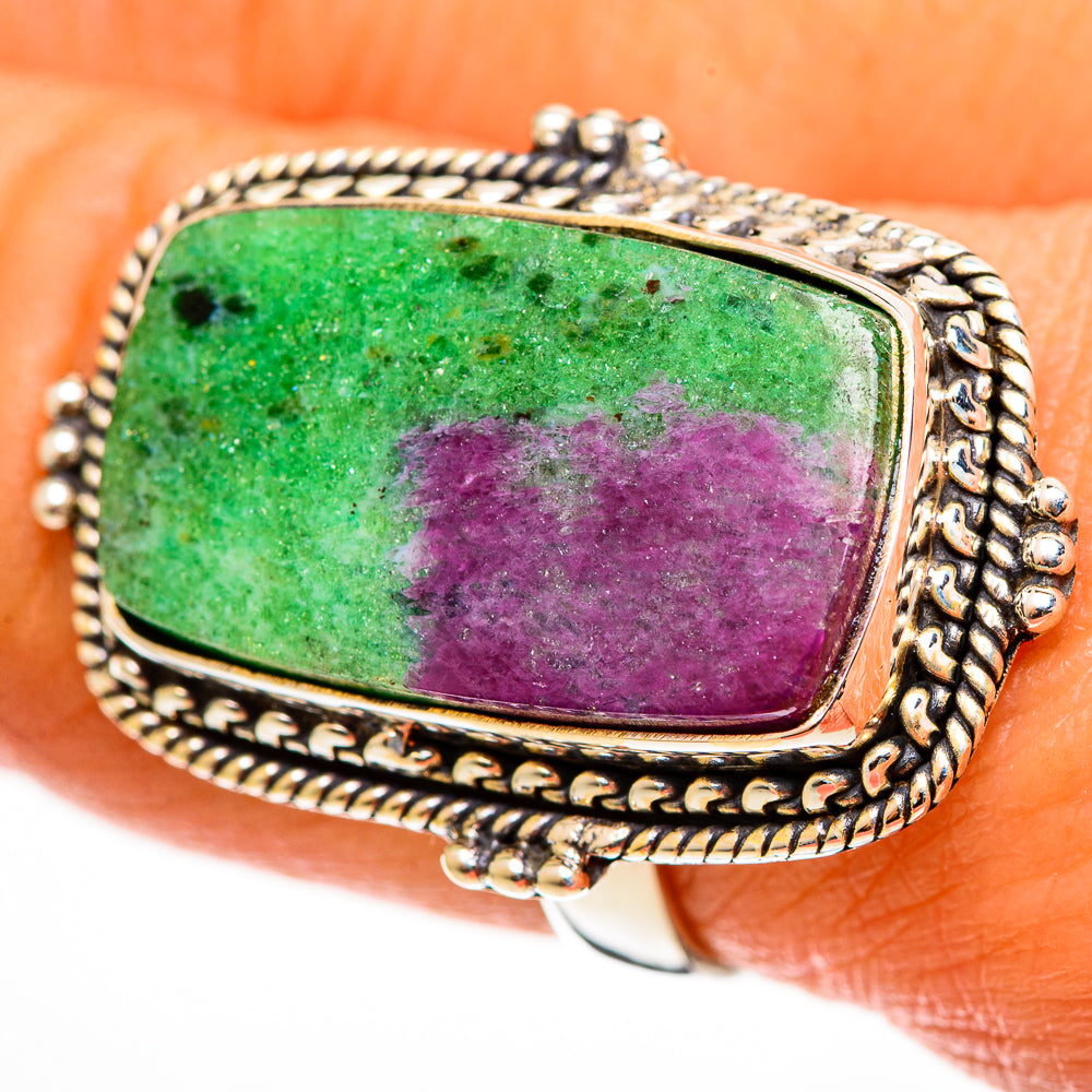 Ruby Zoisite Rings handcrafted by Anasilvercos - RING113218