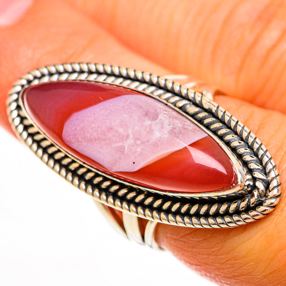 Red Botswana Agate Rings handcrafted by Anasilvercos - RING113227