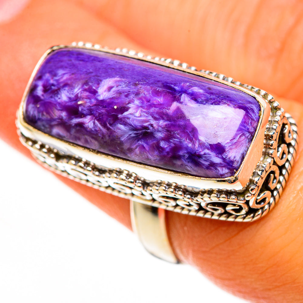 Charoite Rings handcrafted by Anasilvercos - RING113234