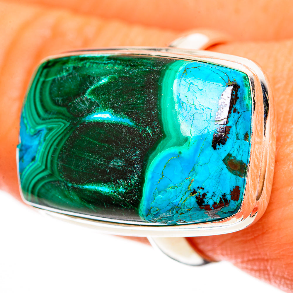 Malachite In Chrysocolla Rings handcrafted by Anasilvercos - RING113241