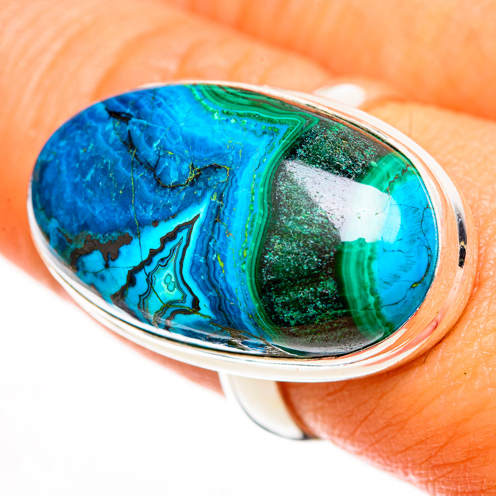 Malachite In Chrysocolla Rings handcrafted by Anasilvercos - RING113245
