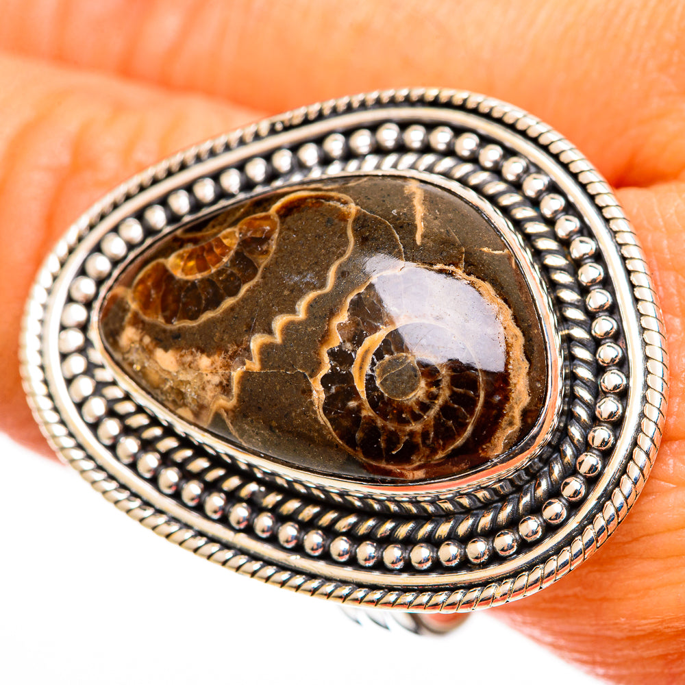 Turritella Agate Rings handcrafted by Anasilvercos - RING113259