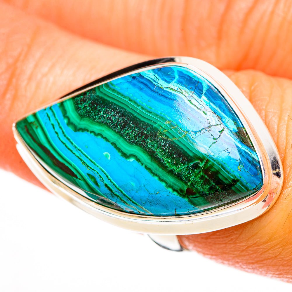 Malachite In Chrysocolla Rings handcrafted by Anasilvercos - RING113272