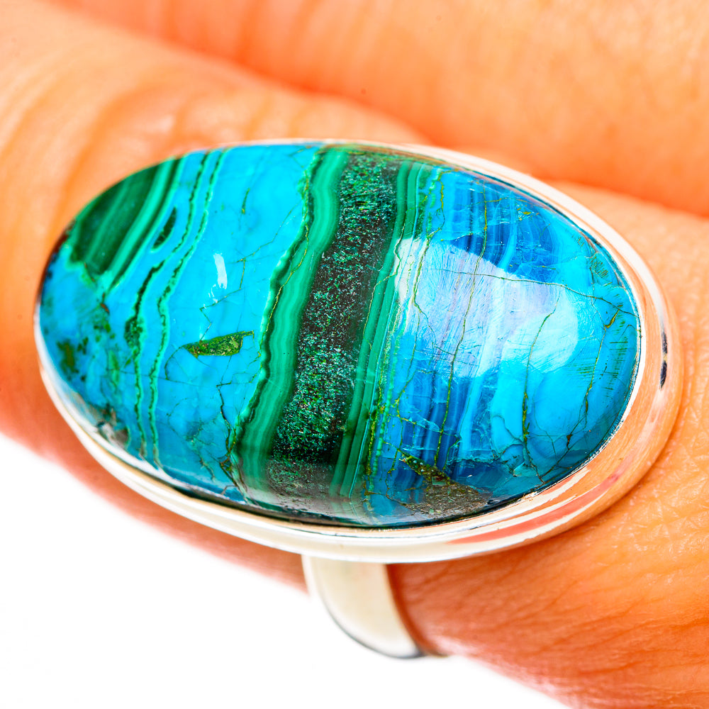Malachite In Chrysocolla Rings handcrafted by Anasilvercos - RING113273