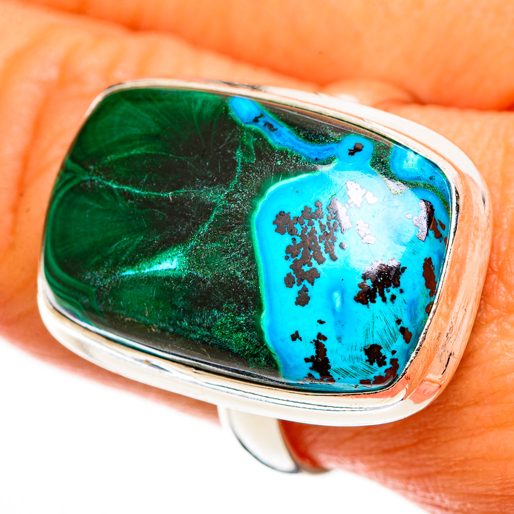 Malachite In Chrysocolla Rings handcrafted by Anasilvercos - RING113274