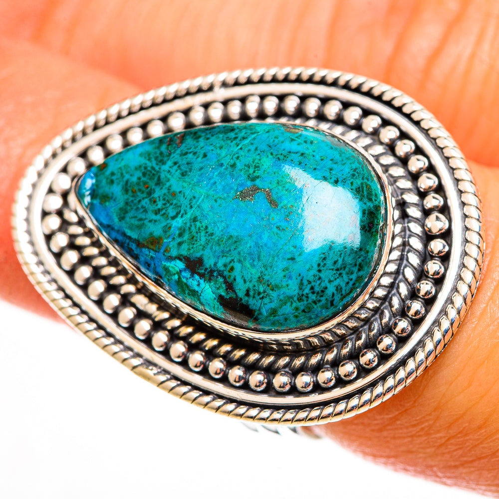 Chrysocolla Rings handcrafted by Anasilvercos - RING113278