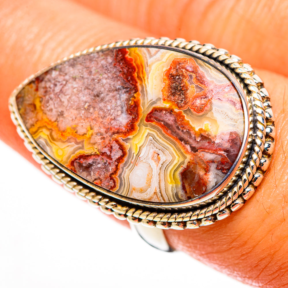 Crazy Lace Agate Rings handcrafted by Anasilvercos - RING113288