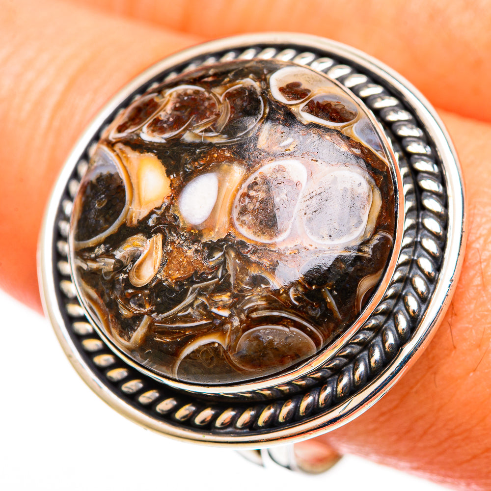 Turritella Agate Rings handcrafted by Anasilvercos - RING113289