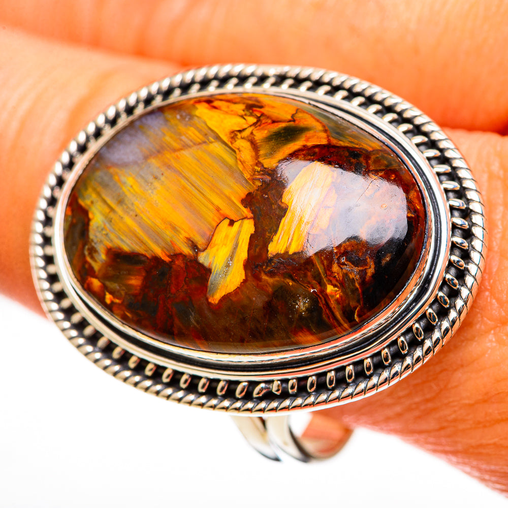 Golden Pietersite Rings handcrafted by Anasilvercos - RING113290