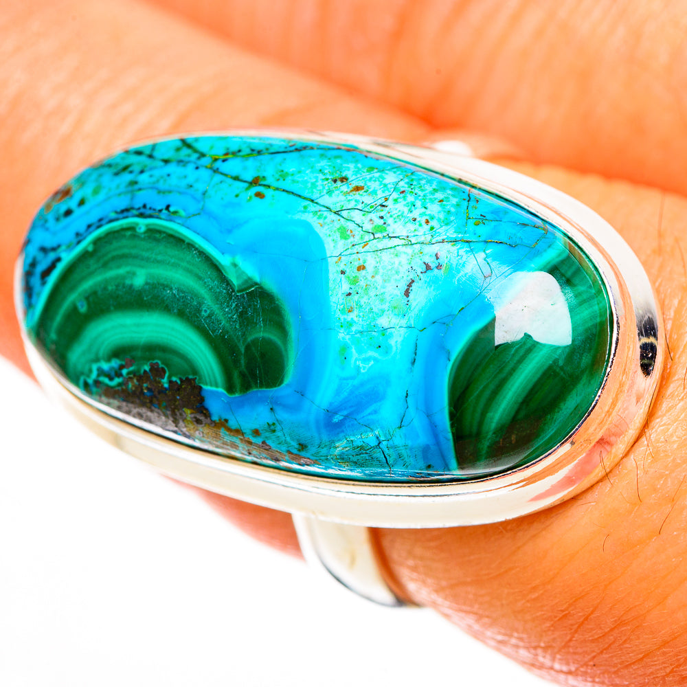 Malachite In Chrysocolla Rings handcrafted by Anasilvercos - RING113302