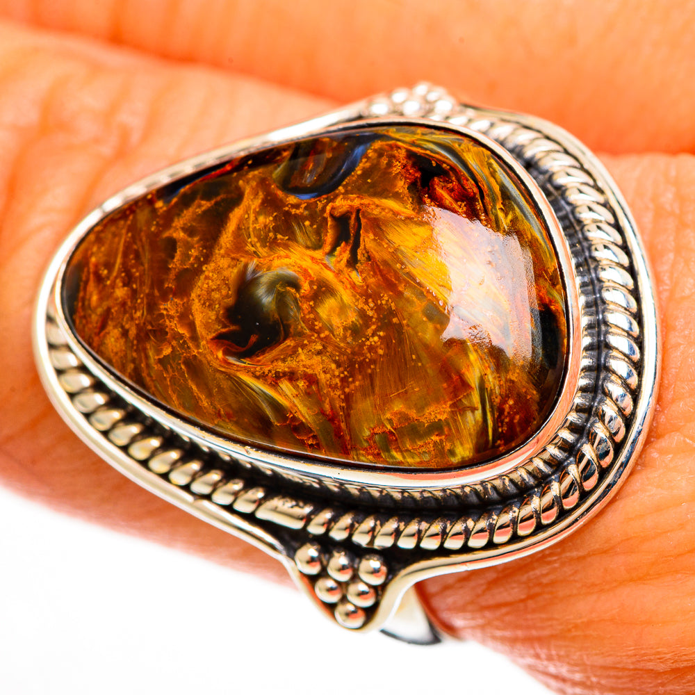 Golden Pietersite Rings handcrafted by Anasilvercos - RING113313