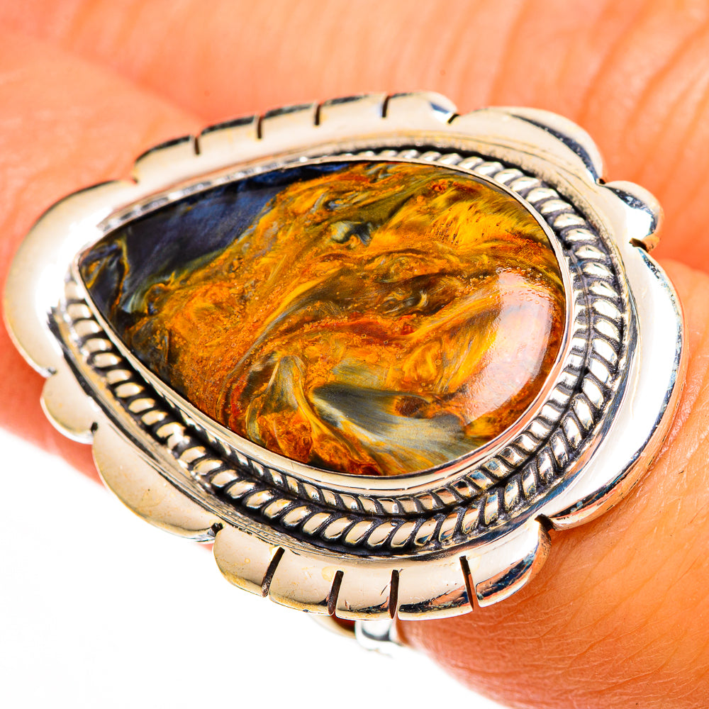 Golden Pietersite Rings handcrafted by Anasilvercos - RING113314