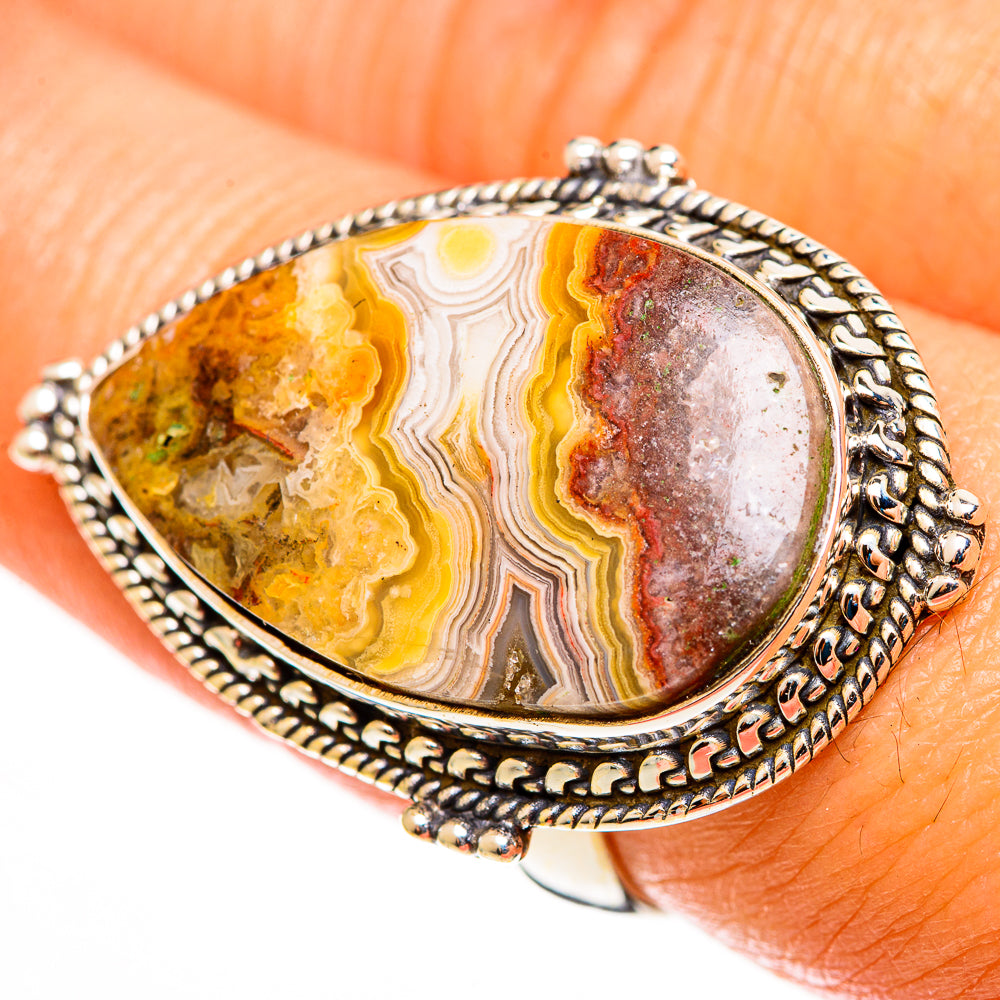 Crazy Lace Agate Rings handcrafted by Anasilvercos - RING113315