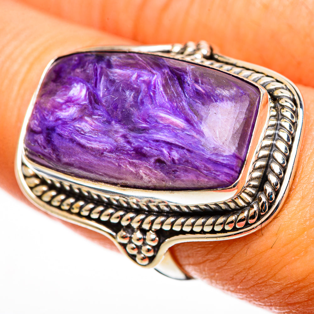 Charoite Rings handcrafted by Anasilvercos - RING113318