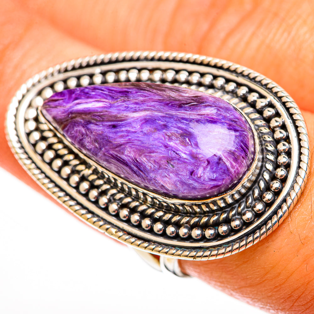 Charoite Rings handcrafted by Anasilvercos - RING113319