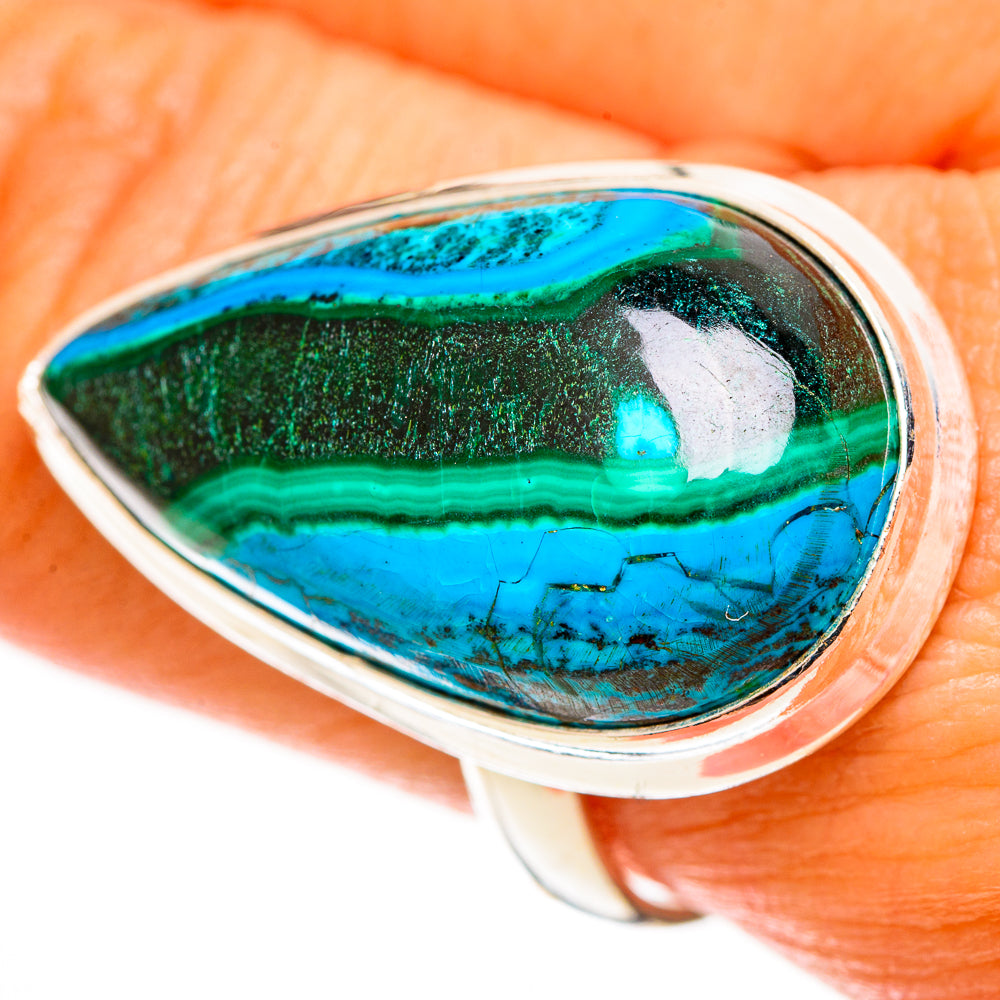 Malachite In Chrysocolla Rings handcrafted by Anasilvercos - RING113325
