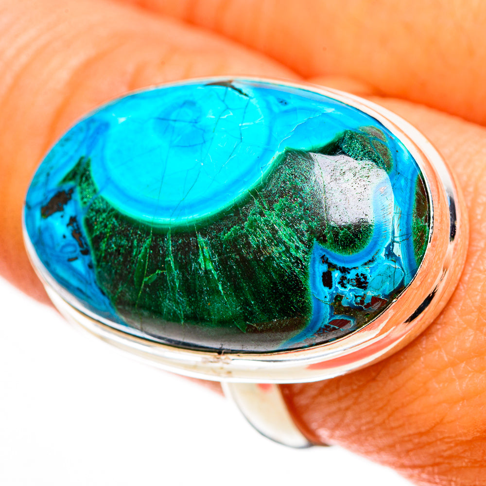 Malachite In Chrysocolla Rings handcrafted by Anasilvercos - RING113326