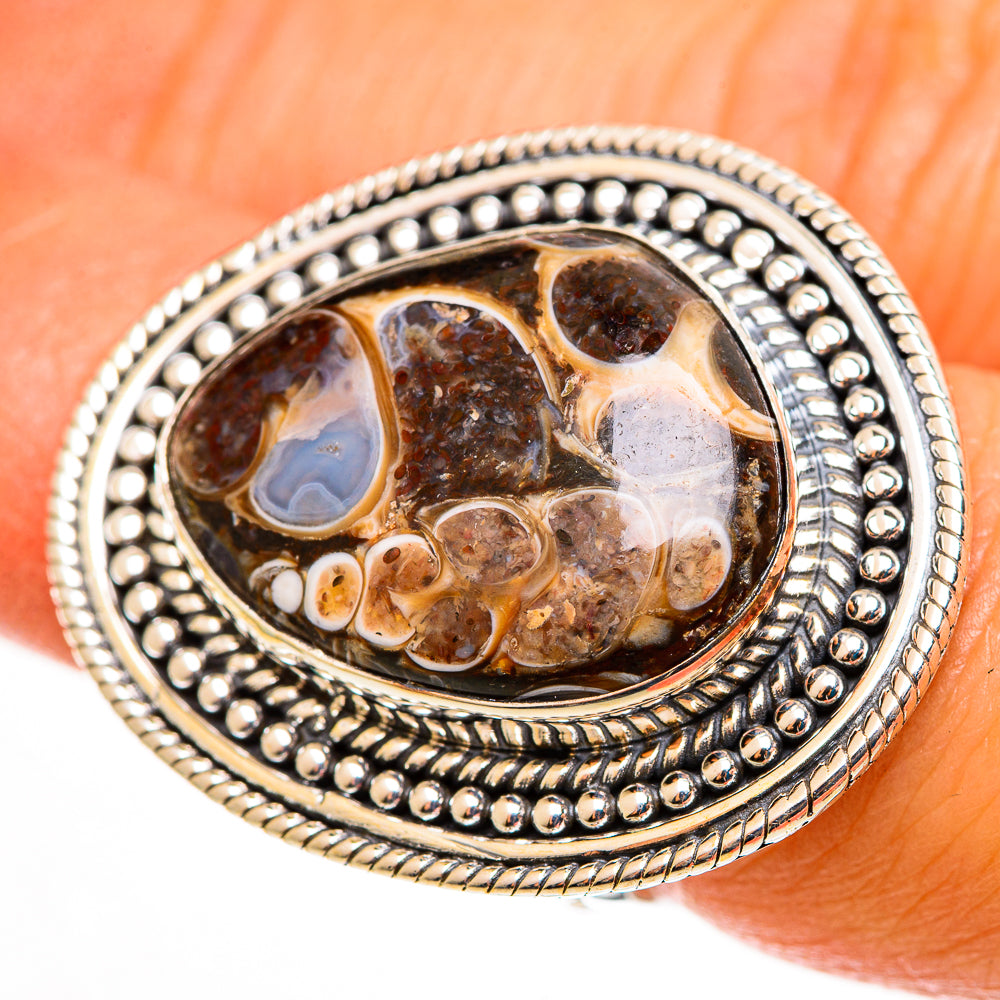 Turritella Agate Rings handcrafted by Anasilvercos - RING113330