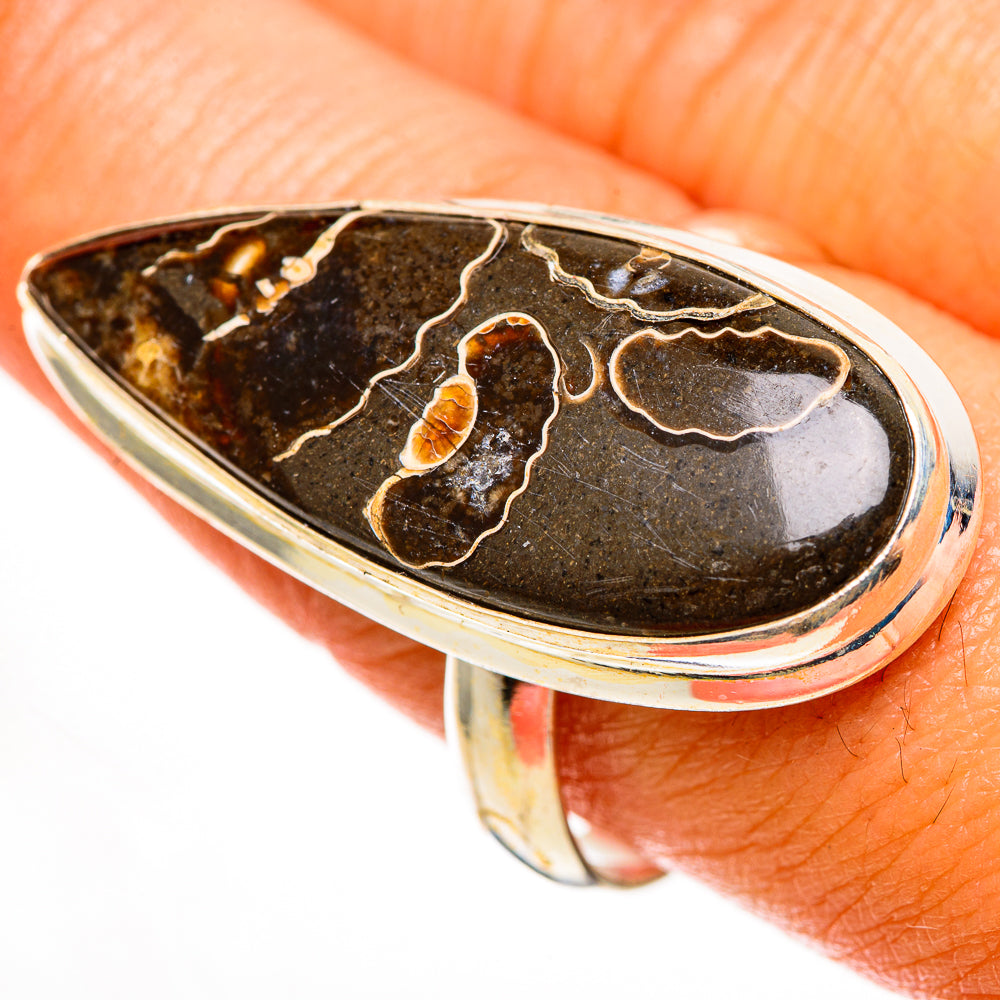 Turritella Agate Rings handcrafted by Anasilvercos - RING113331
