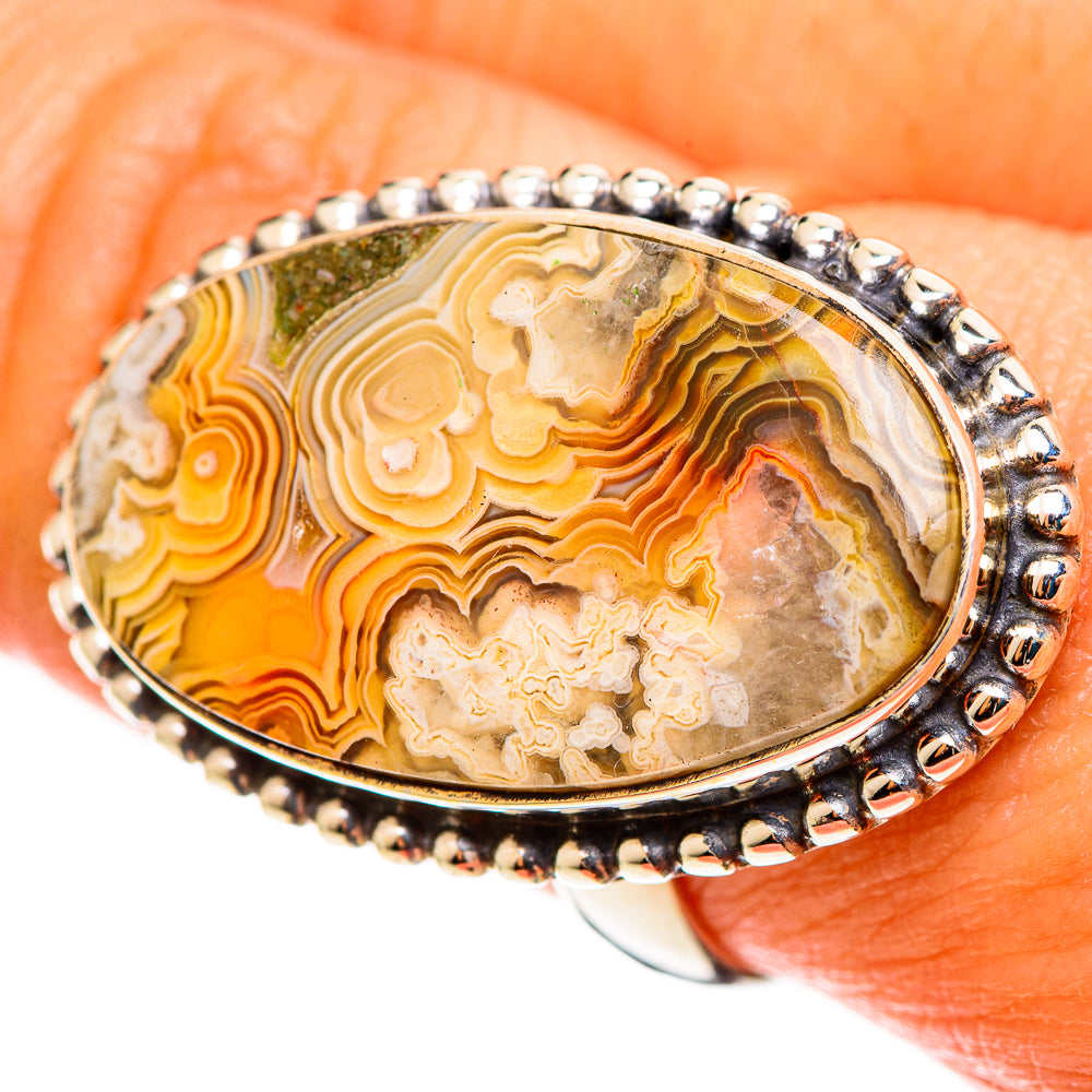 Laguna Lace Agate Rings handcrafted by Anasilvercos - RING113333
