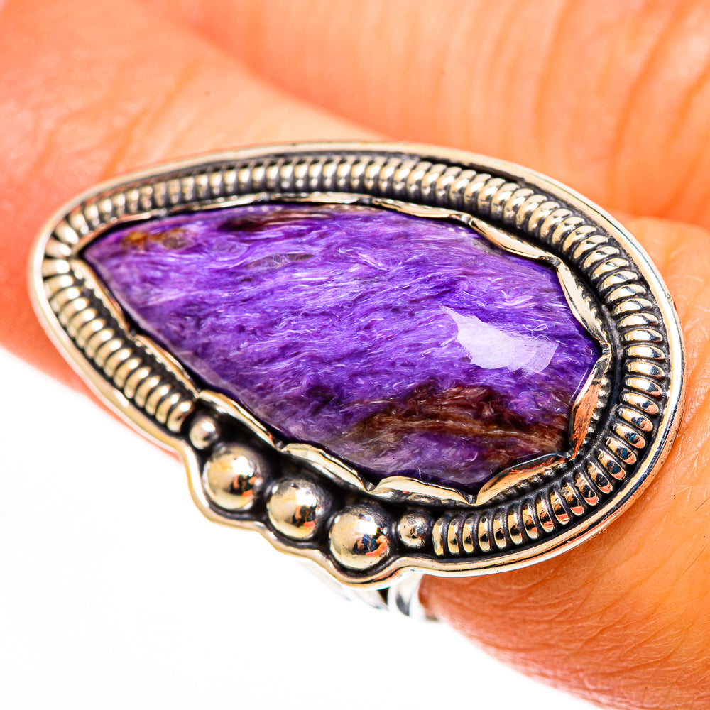 Charoite Rings handcrafted by Anasilvercos - RING113337