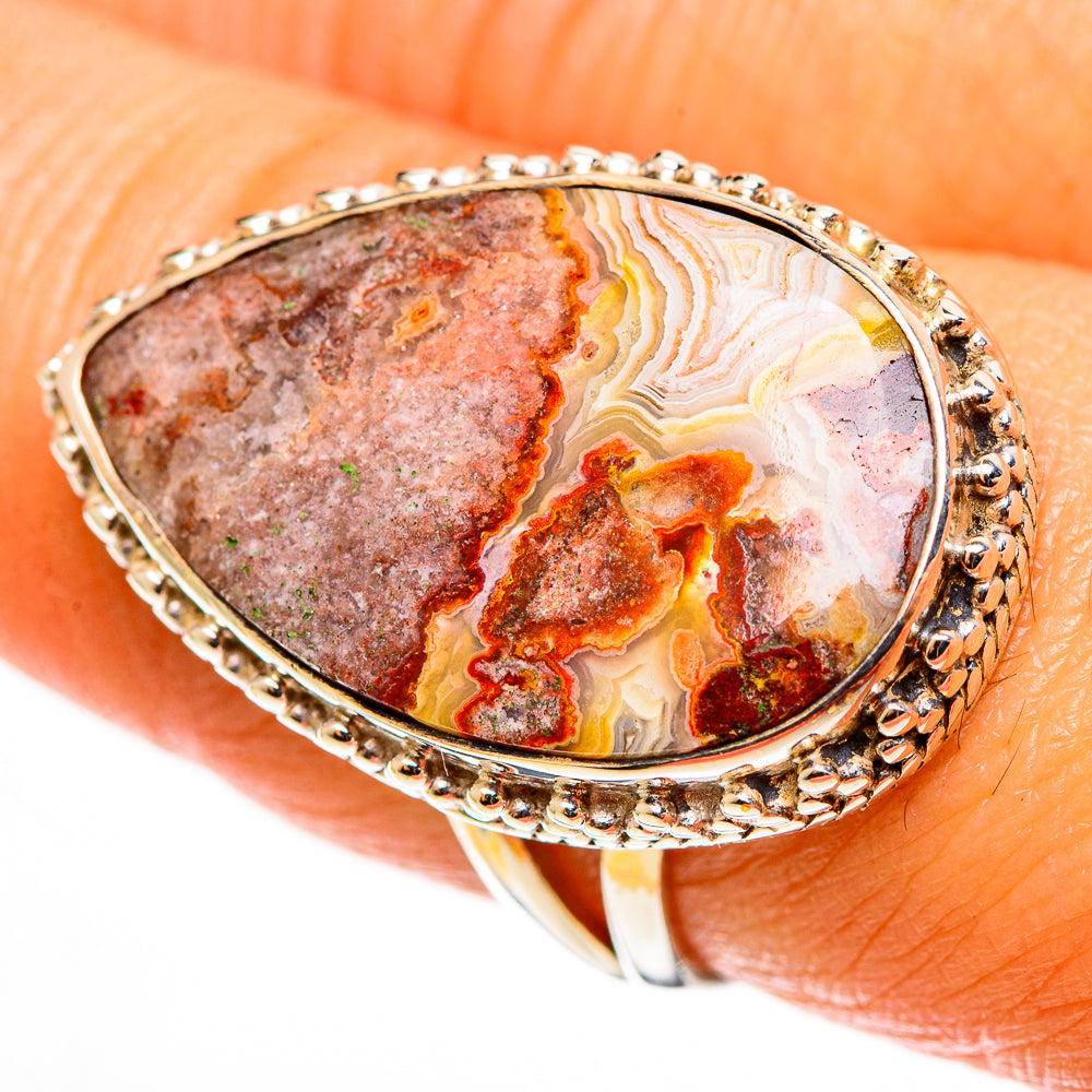 Crazy Lace Agate Rings handcrafted by Anasilvercos - RING113349