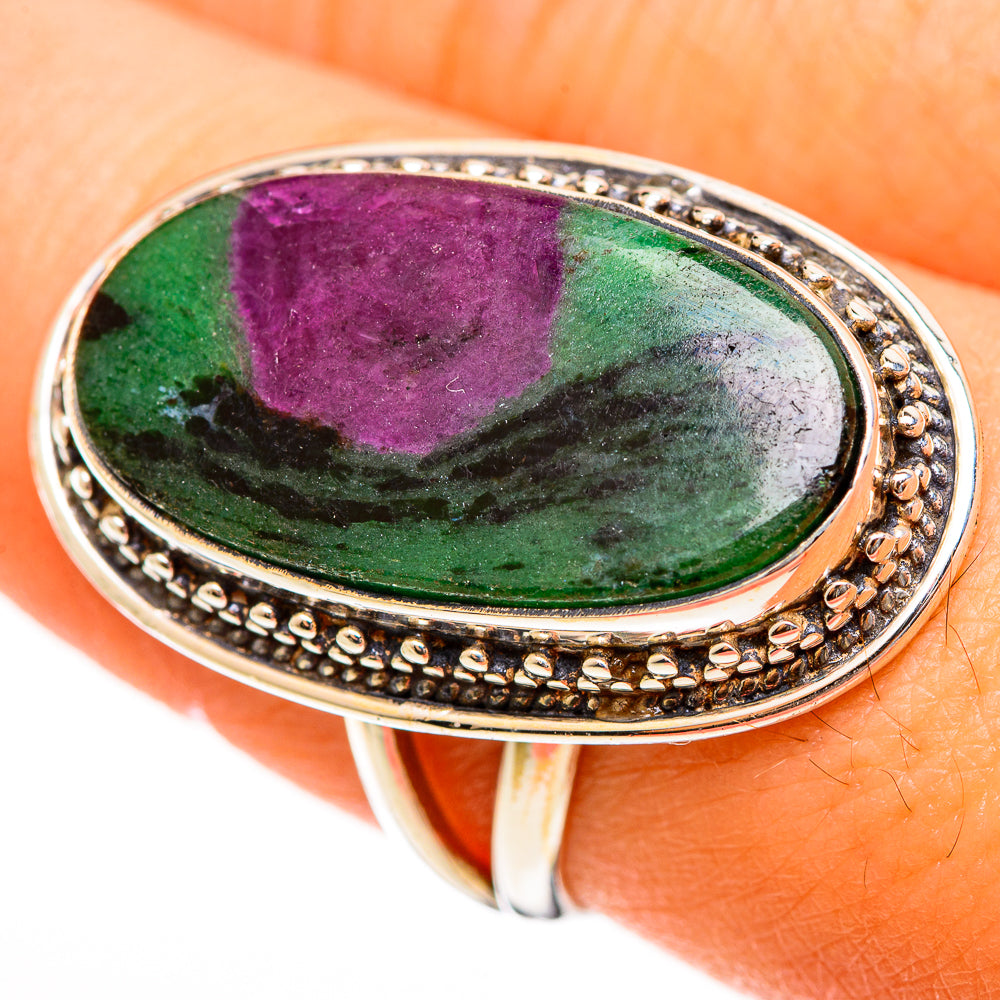 Ruby Zoisite Rings handcrafted by Anasilvercos - RING113356