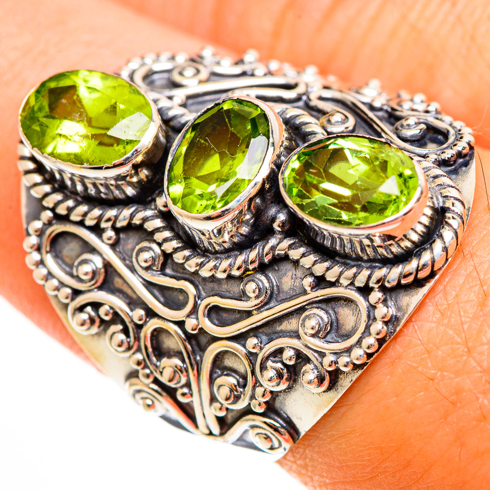 Peridot Rings handcrafted by Anasilvercos - RING113357