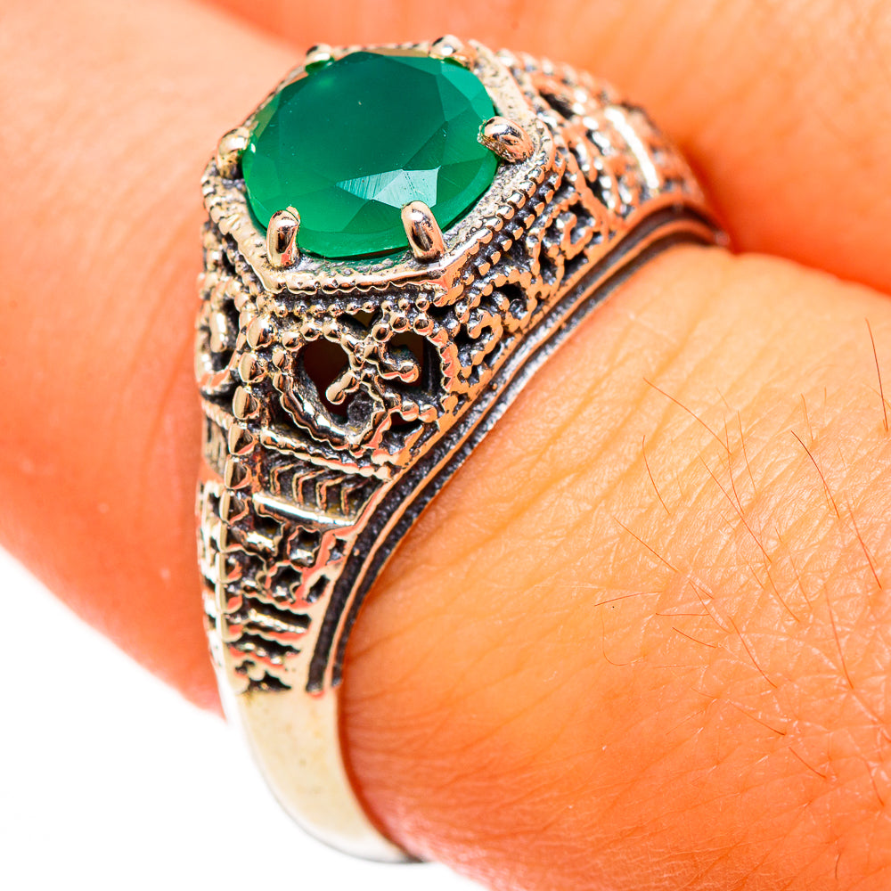 Green Onyx Rings handcrafted by Anasilvercos - RING113358