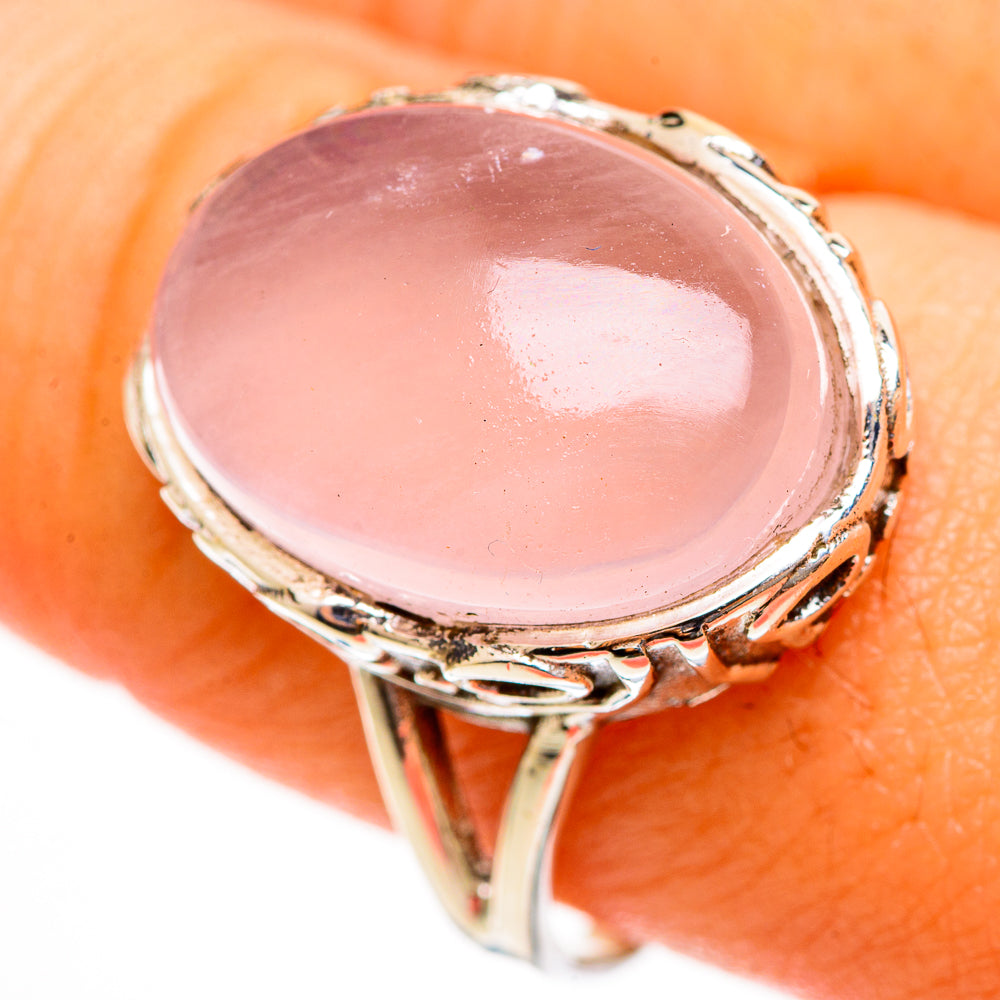 Rose Quartz Rings handcrafted by Anasilvercos - RING113362