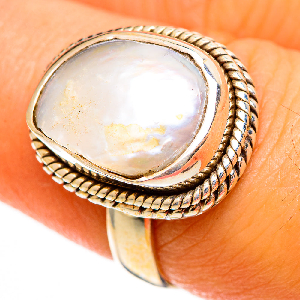 Mother Of Pearl Rings handcrafted by Anasilvercos - RING113368