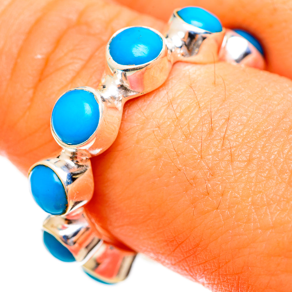 Sleeping Beauty Turquoise Rings handcrafted by Anasilvercos - RING113376