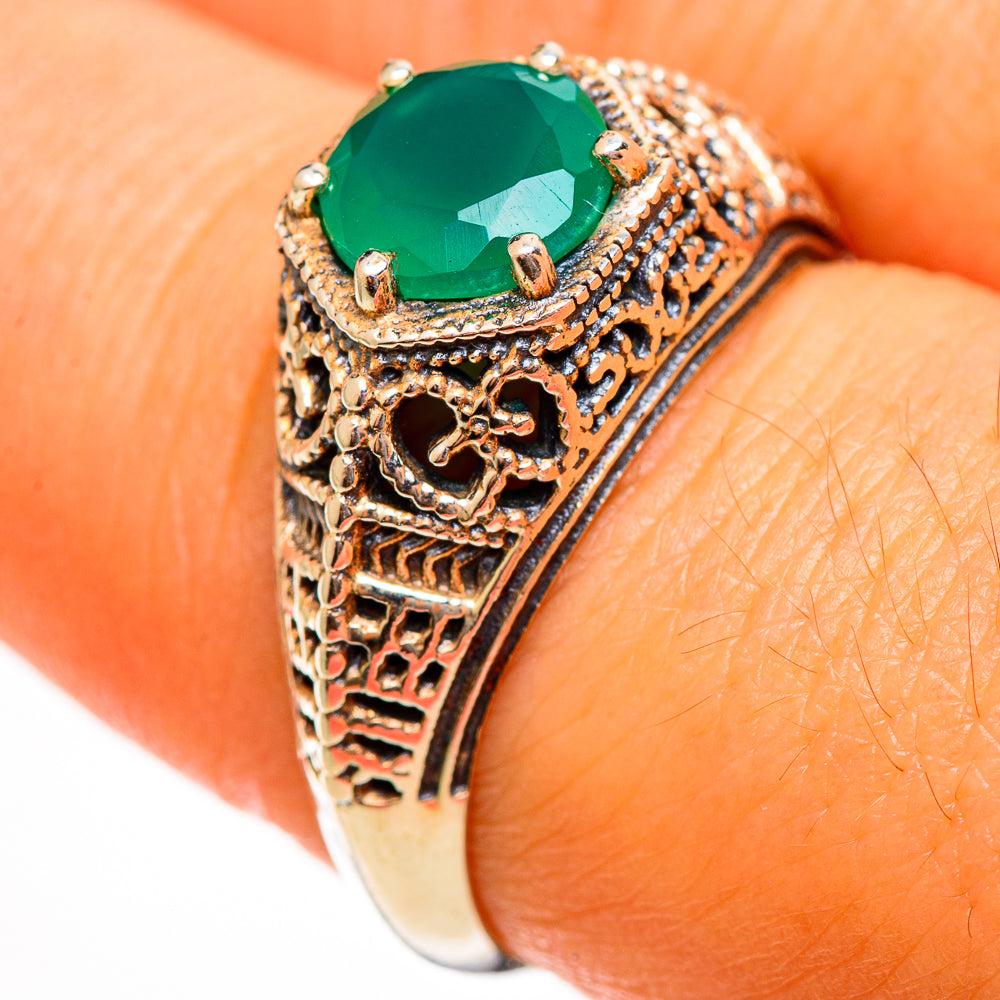 Green Onyx Rings handcrafted by Anasilvercos - RING113381