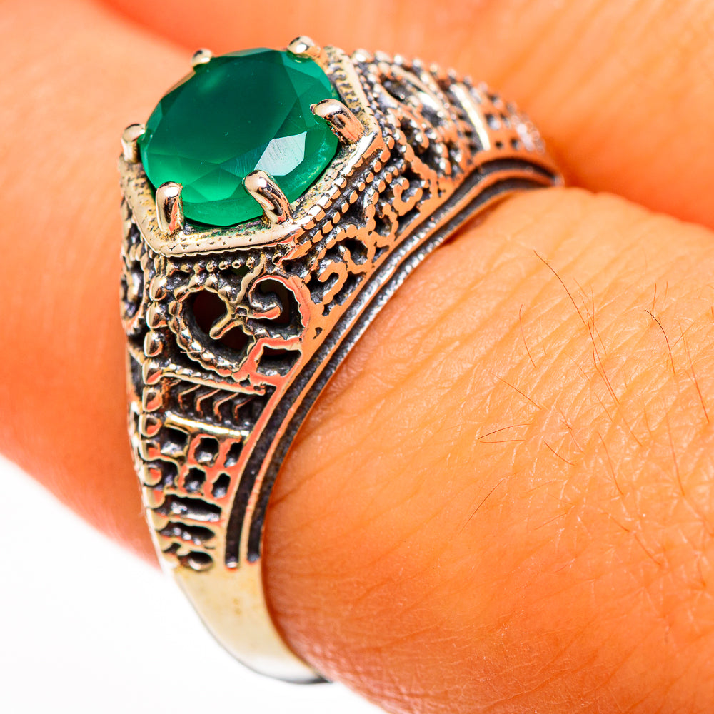 Green Onyx Rings handcrafted by Anasilvercos - RING113402