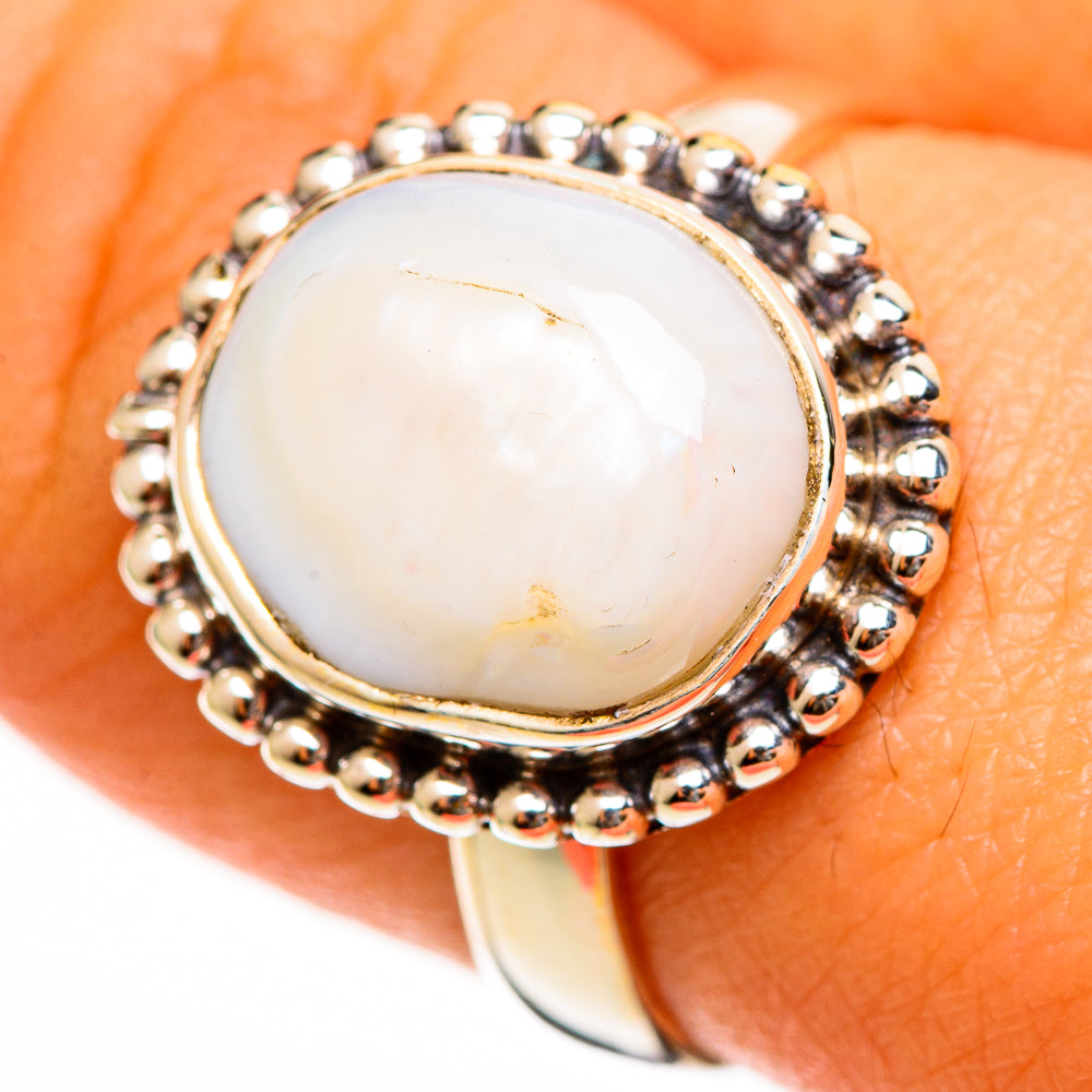 Mother Of Pearl Rings handcrafted by Anasilvercos - RING113415