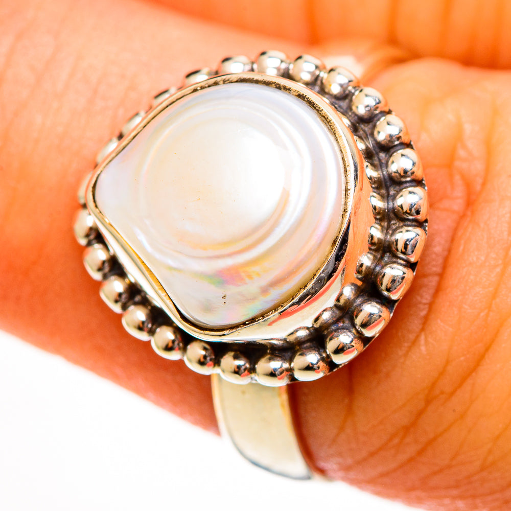 Mother Of Pearl Rings handcrafted by Anasilvercos - RING113419