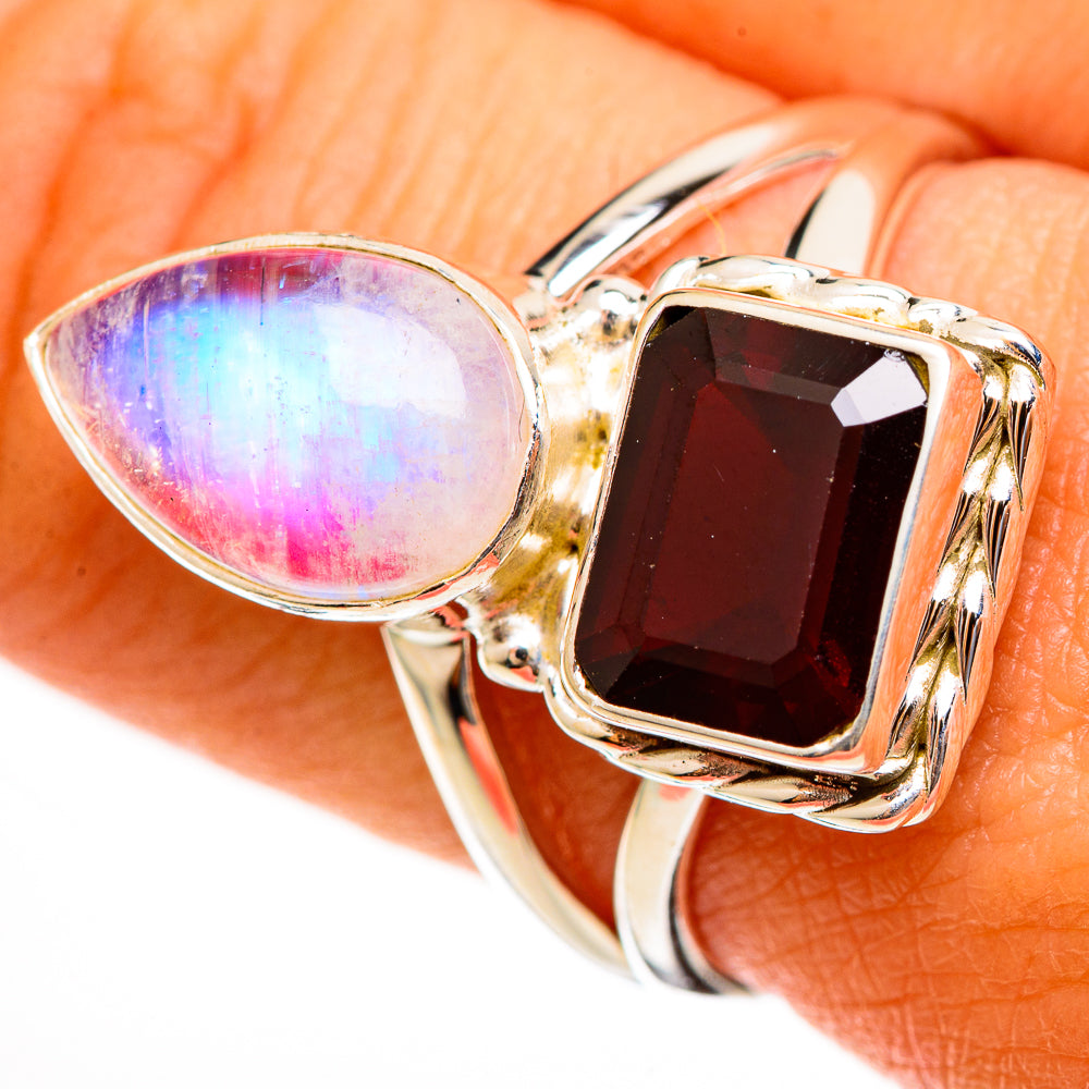 Pink Moonstone Rings handcrafted by Anasilvercos - RING113421