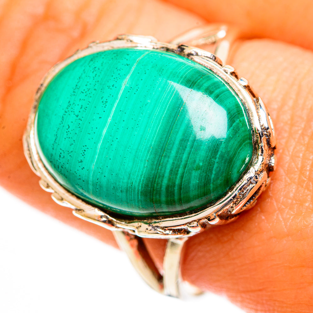 Malachite Rings handcrafted by Anasilvercos - RING113429
