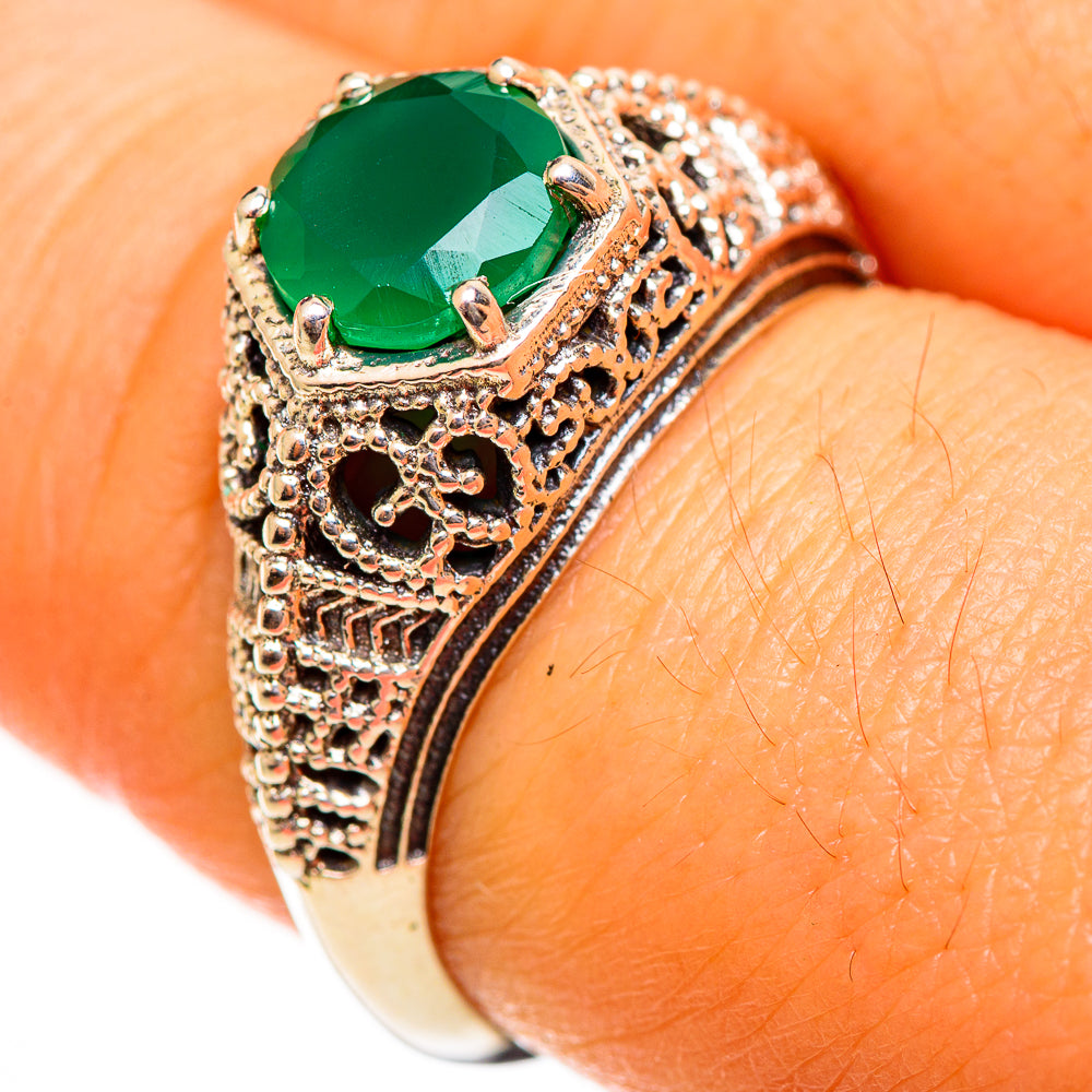 Green Onyx Rings handcrafted by Anasilvercos - RING113431