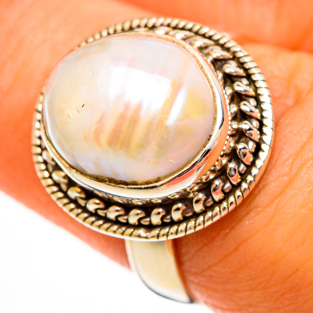 Mother Of Pearl Rings handcrafted by Anasilvercos - RING113440