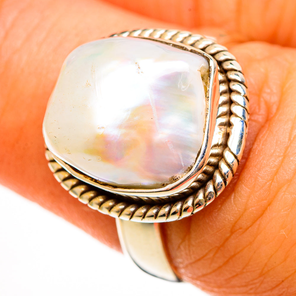 Mother Of Pearl Rings handcrafted by Anasilvercos - RING113443