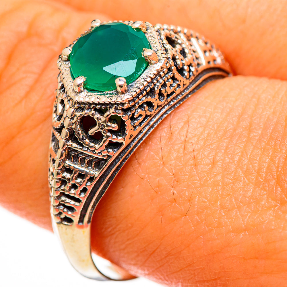 Green Onyx Rings handcrafted by Anasilvercos - RING113454