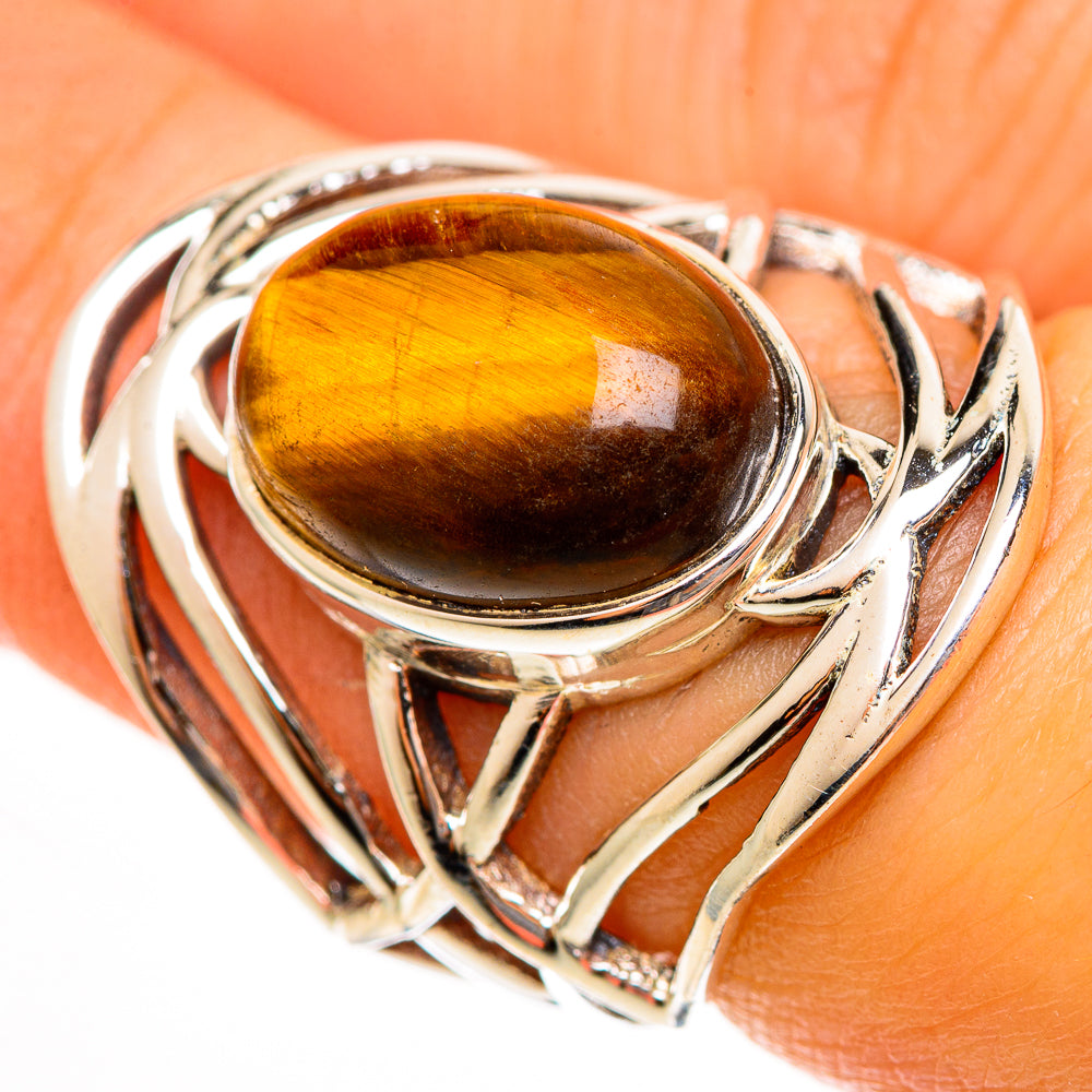 Tiger Eye Rings handcrafted by Anasilvercos - RING113455